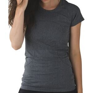 Lululemon Swiftly Tech Short Sleeve Crew Silverescent X-STATIC Heathered Black 8